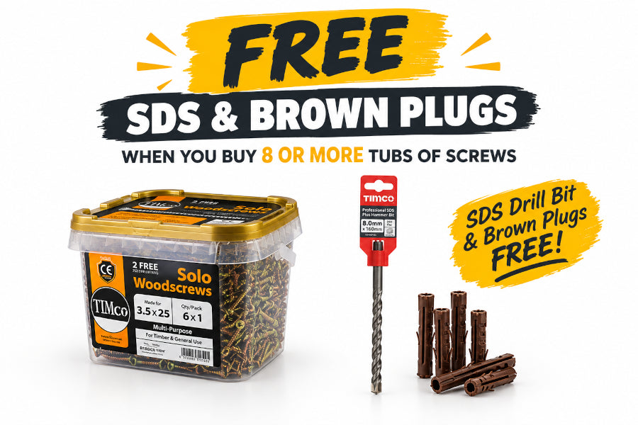 Timco 5.0 x 100 - Solo Chipboard & Woodscrews PZ2 Double Countersunk Tub 250 pieces