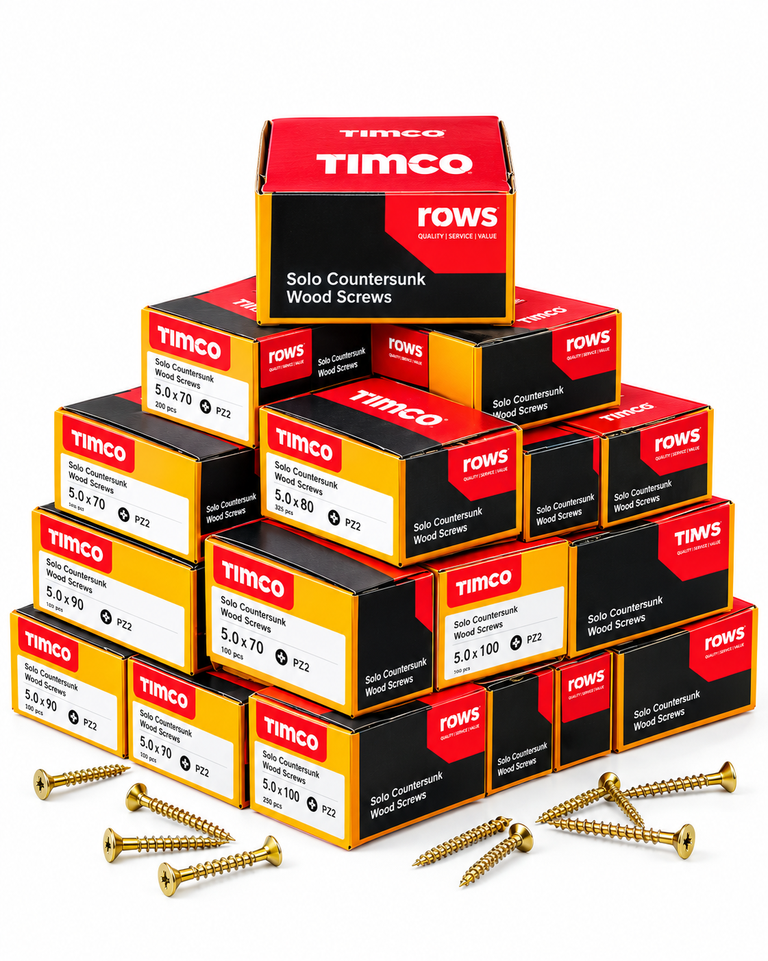 TIMCO Solo Woodscrews – PZ2 Double Countersunk-  1100 screw bundle