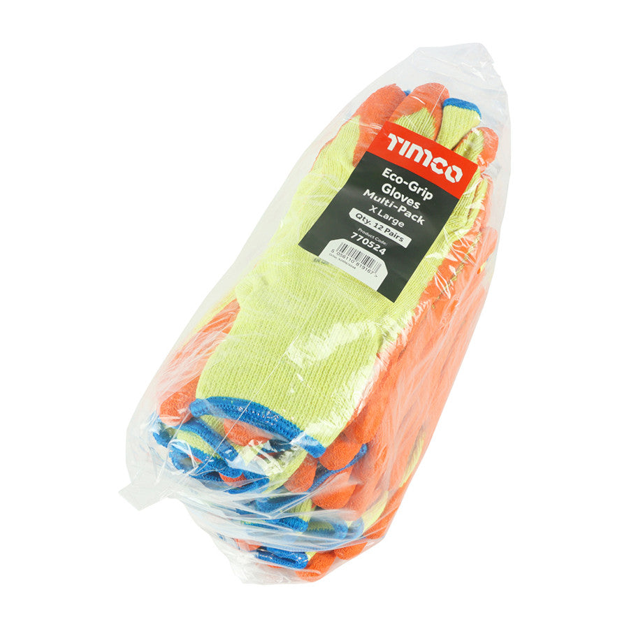 Timco Eco-Grip Gloves Multi Pack (12 Pairs)