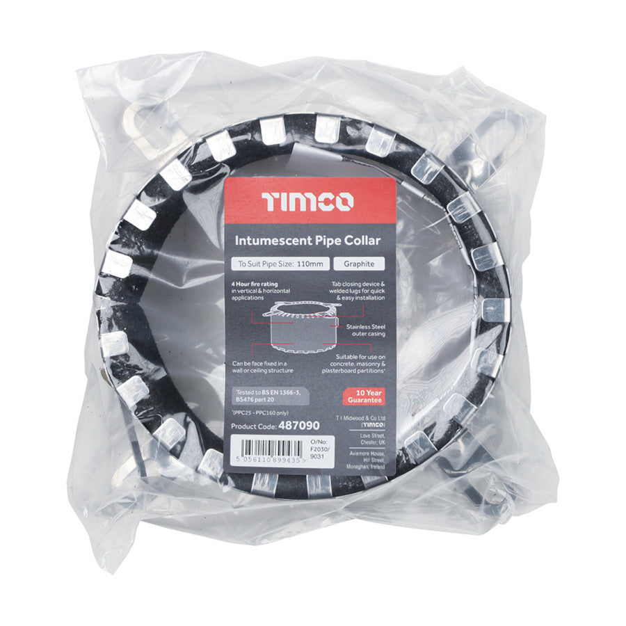 Timco Intumescent pipe collar 110 mm